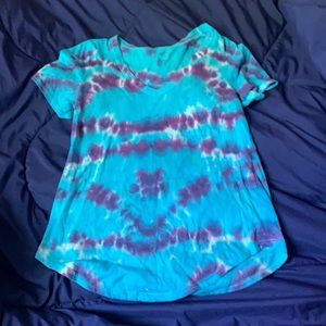 blue and purple custom the dye women’s tee